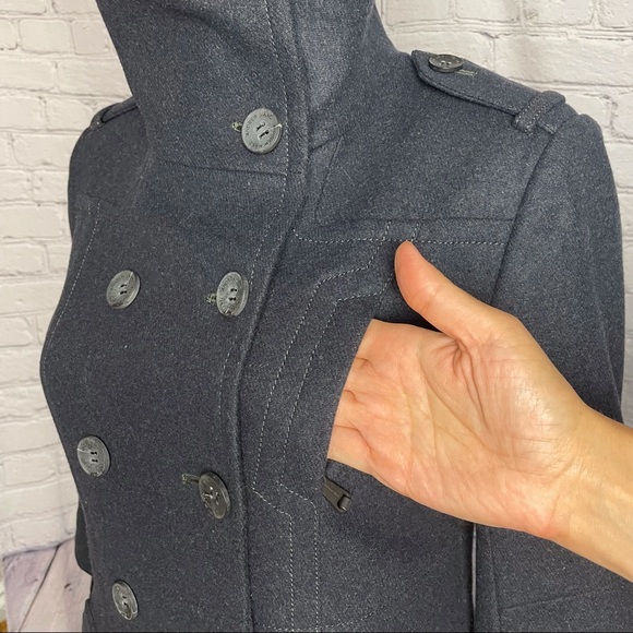 Andrew Marc Wool Coat Jacket Grey Color Knit Cuffs Size 6 - Picture 6 of 15